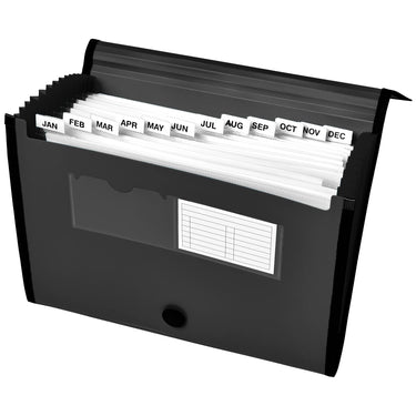 Avery Expanding File Folder Organizer, 13-Pocket Accordion File Organizer, Black, Holds 425 Letter/A4-Size Sheets (73553) 13 Pockets